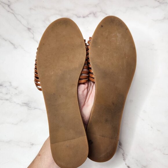 Madewell Willa Huarache Slide Sandals Brown Leather Women's 8 - Picture 5 of 6